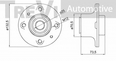 TREVI AUTOMOTIVE wb2159 -  Комплект подшипника ступицы колеса